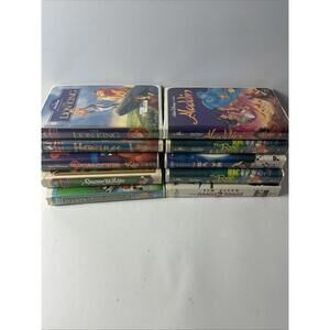 Lot Of 10 Disney VHS Movies Lion King Aladdin Hercules Pooh +More